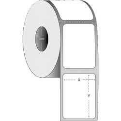 Termoetiketter 76x25mm Ø127mm hvid