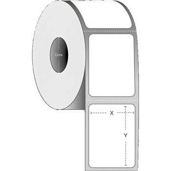 Termoetiketter 76x25mm Ø127mm hvid