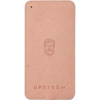 Upström Läder trådløs oplader pink