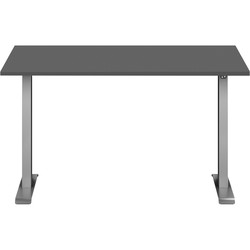 Hævesænkebord 120x80cm alu sort linoleum