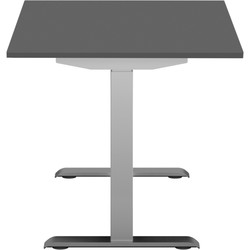 Hævesænkebord 120x80cm alu sort linoleum