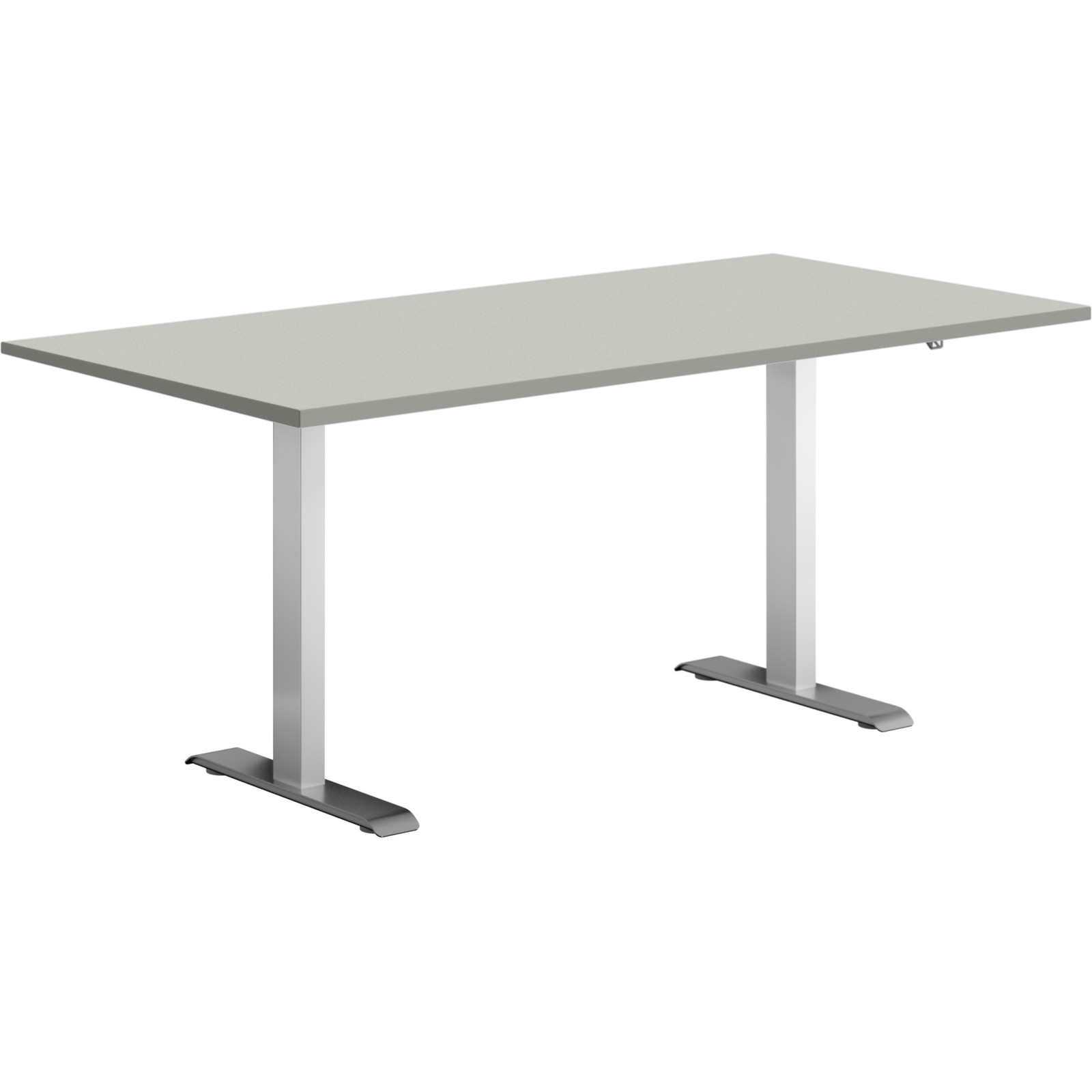 Hævesænkebord alu stel 160x80cm lys grå laminat m. lige kant