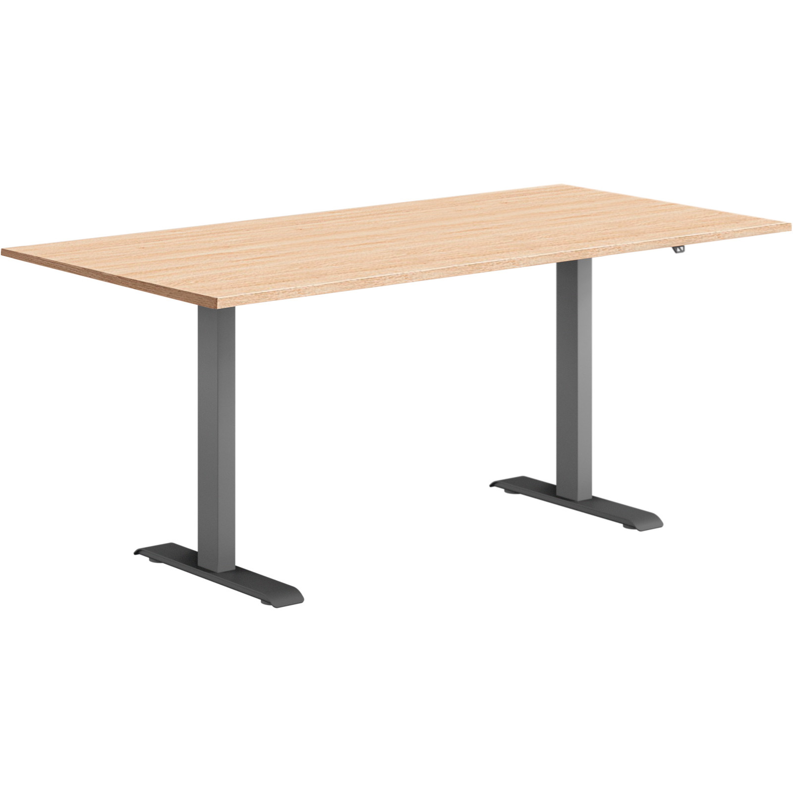 Hævesænkebord sortgrå stel 160x80cm eg laminat m. lige kant