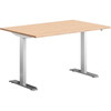 Hævesænkebord alu stel 120x80cm eg laminat m. lige kant