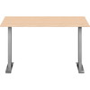 Hævesænkebord alu stel 120x80cm eg laminat m. lige kant