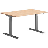 Pro Hævesænkebord sortgrå stel 120x80cm eg laminat m. lige kant