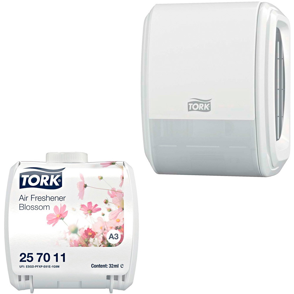 Tork Constant Airfreshener Blomst + gratis dispenser hvid