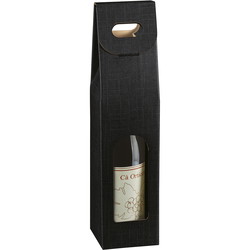 Vinæske til 1 flaske mat sort