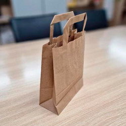 Papirpose med hank 70g 4,9L brun 250stk