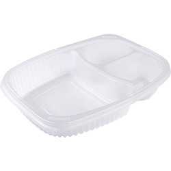 Hot meal plastbakke 3 rum klar 40stk