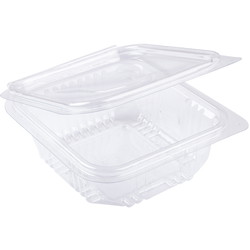 Plastboks med låg 250ml klar 600stk