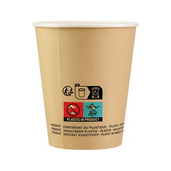 Kaffebæger Ø79x92mm 25cl brun 50stk