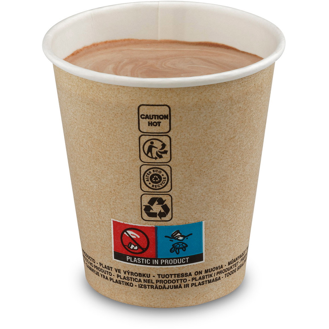 Kaffebæger Ø72x76mm 18cl brun 50stk