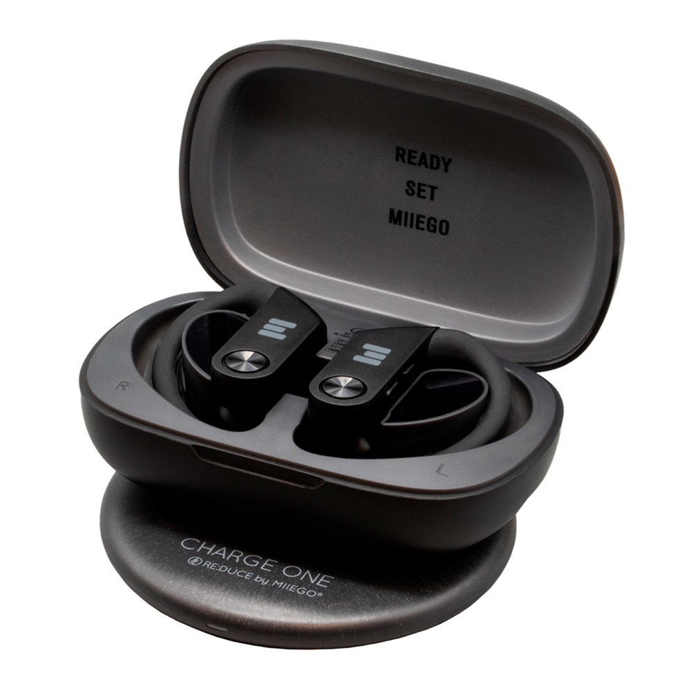 MIIEGO MiiBUDS ACTIVE GO Earbuds med Trådløs Oplader Sort