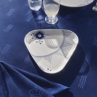 Royal Copenhagen Blå Mega Riflet Trekantet Fad Ø23cm