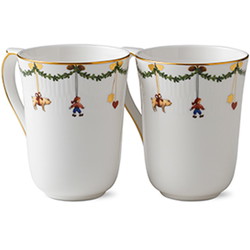 Royal Copenhagen Stjerne Riflet Jul krus 36cl 2-pak