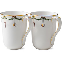 Royal Copenhagen Stjerne Riflet Jul krus 36cl 2-pak