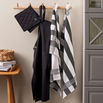 Pillivuyt køkken tekstiler Sort 5dele