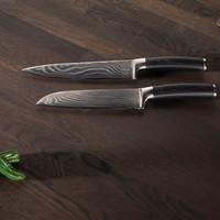 ByGaard Damascus knivsæt Sort Stål