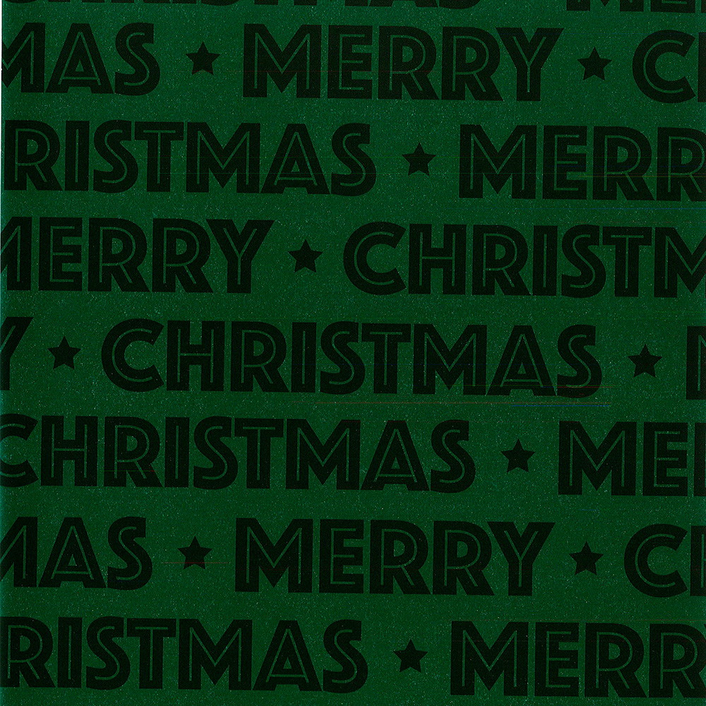 Julegavepapir Merry Christmas 57cmx154m grøn