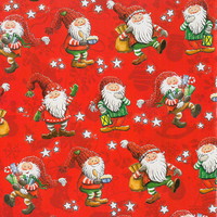 Julegavepapir nisser 38cmx165m rød