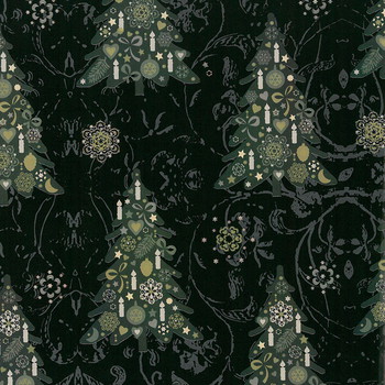 Julegavepapir juletræer 57cmx154m sort