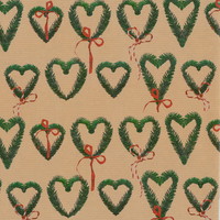 Julegavepapir julehjerter 57cmx154m brun