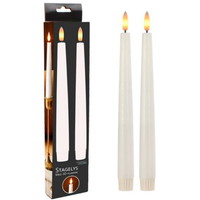 Stagelys 3D-flamme 34cm hvid