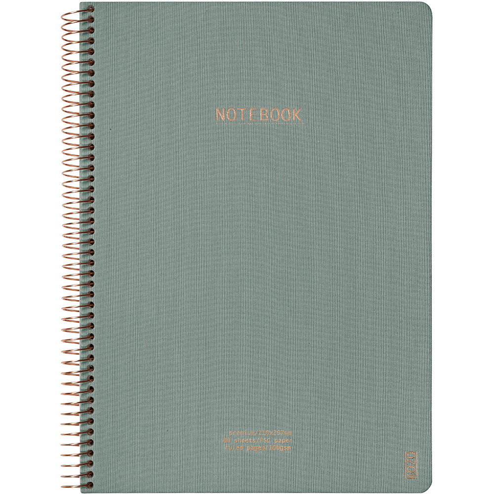 6 x KOZO Premium notesbog A4 80ark grøn