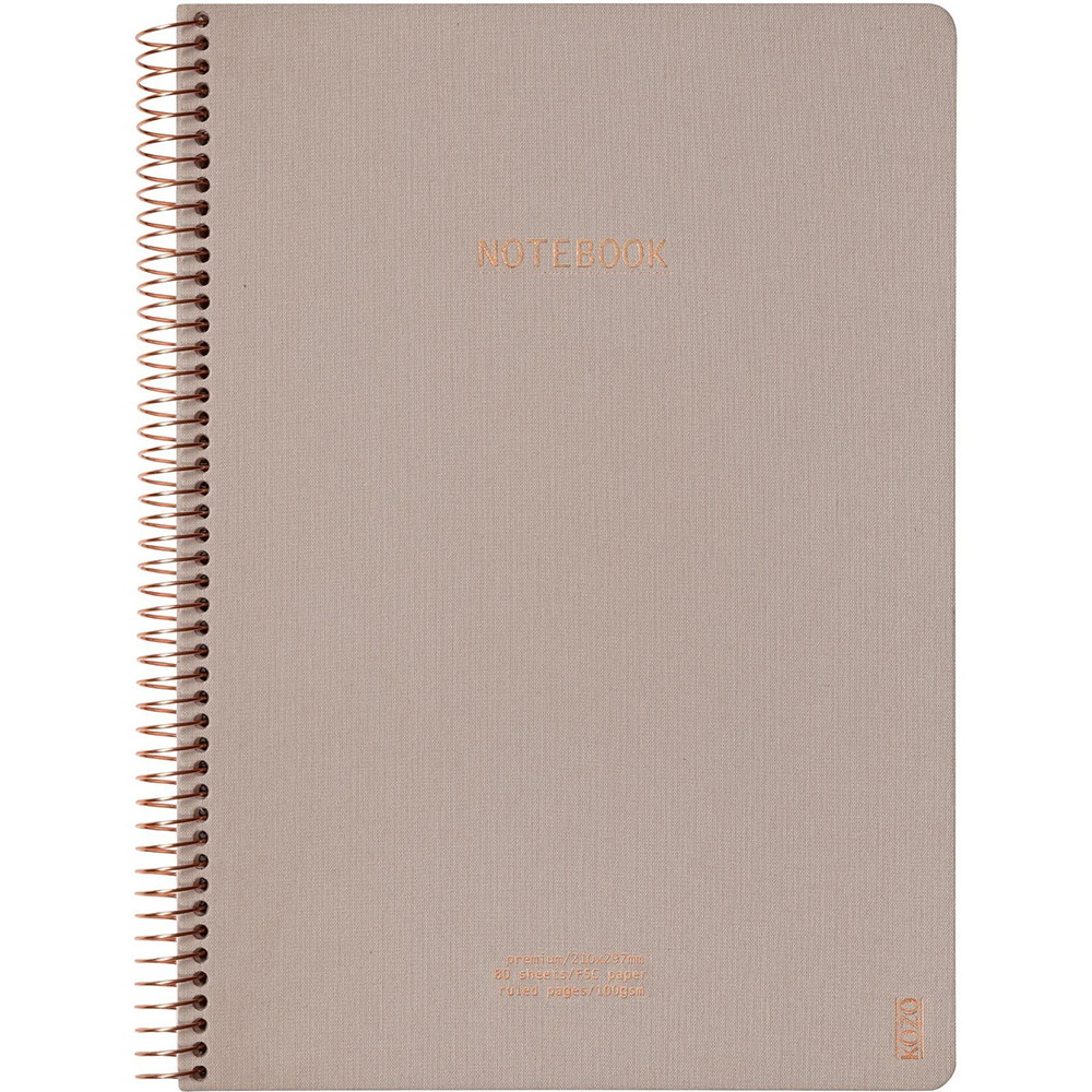 KOZO Premium notesbog A4 80ark Sand - Daarbak Redoffice A/S