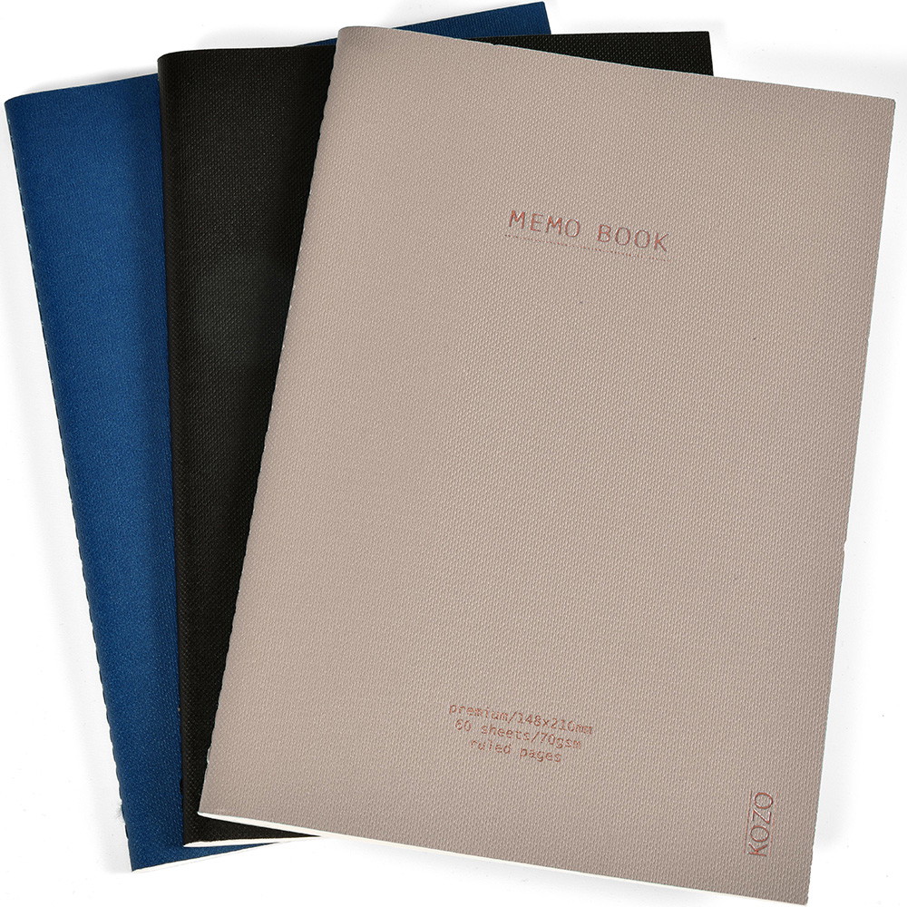 KOZO notesbog A5 60ark 3 farver