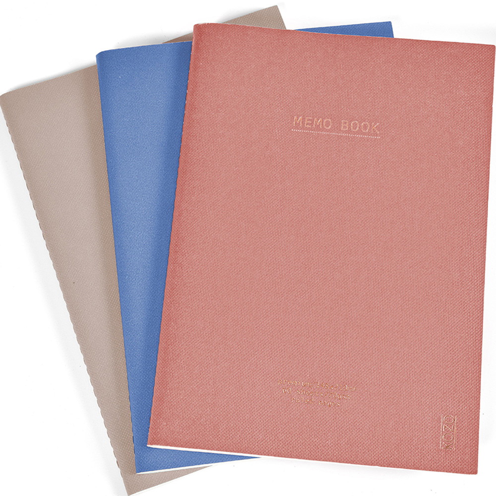 KOZO notesbog A5 60ark 3 farver