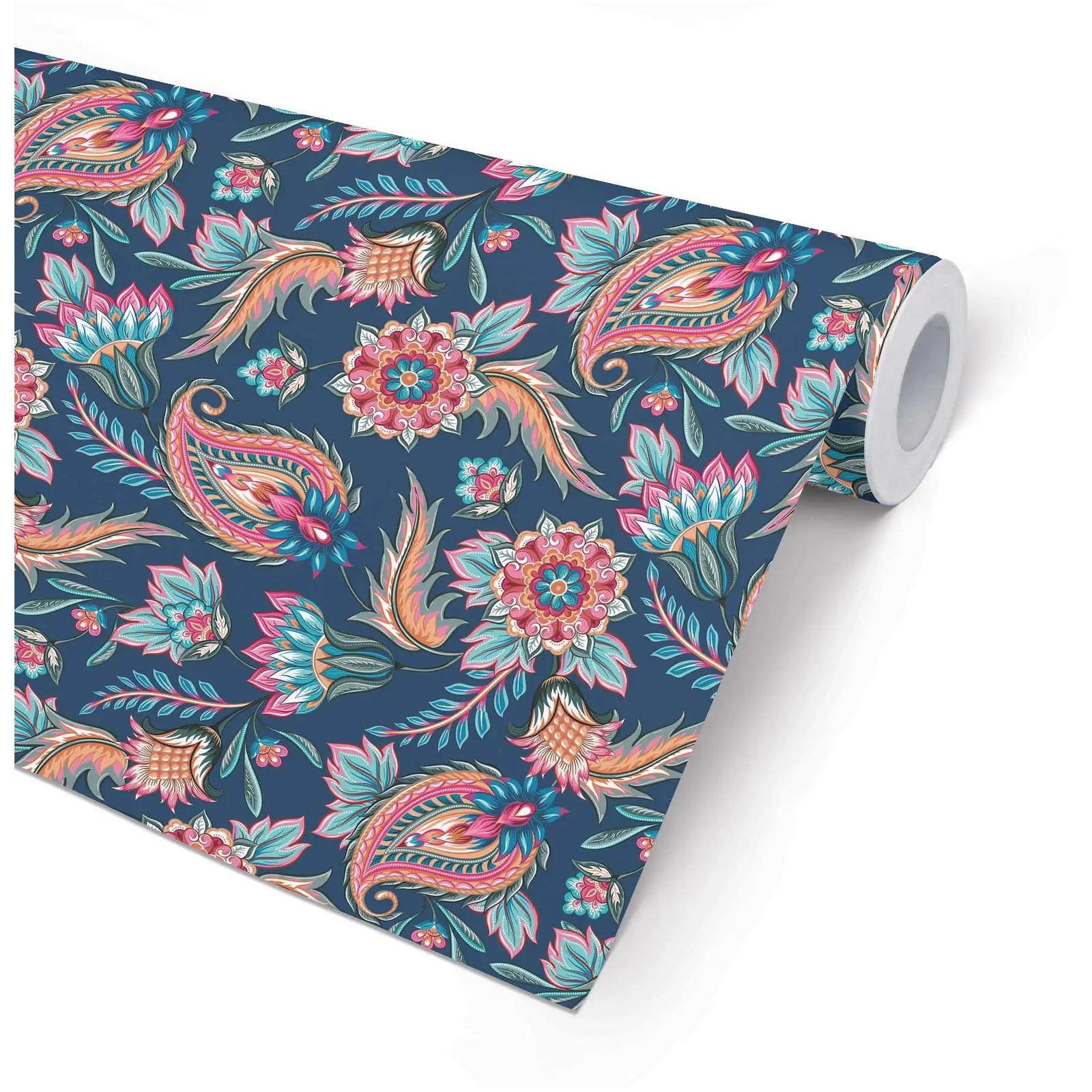 Gavepapir Paisley 38cmx165m mørkeblå