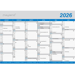 Mayland 2026 26058000 klassisk vægkalender A5 15x21cm