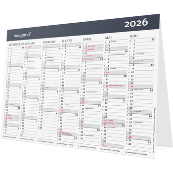 Mayland 2026 26058100 moderne bordkalender A5 15x21cm