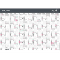 Mayland 2026 26063300 moderne vægkalender 1x13mdr. A3 29,6x42cm