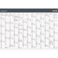 Mayland 2026 26064300 moderne vægkalender 1x13mdr. 70x100cm