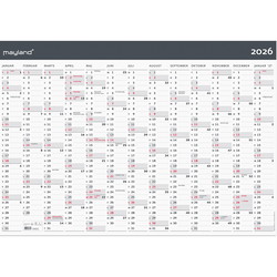 Mayland 2026 26064300 moderne vægkalender 1x13mdr. 70x100cm