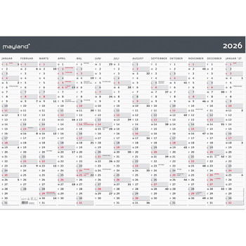 Mayland 2026 26064300 moderne vægkalender 1x13mdr. 70x100cm