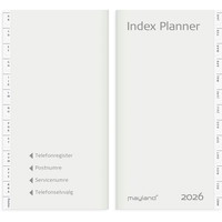 Mayland 2026 26095100 indexkalender refill 16,8x8,8cm hvid