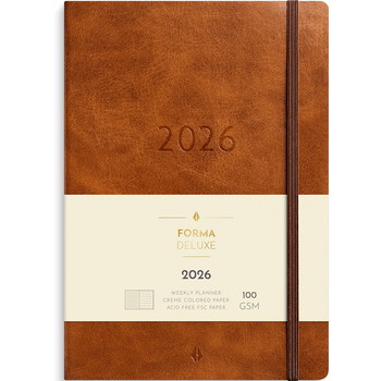 Burde 2026 26200630 Forma Deluxe ugekalender A5 21x14,9cm brun