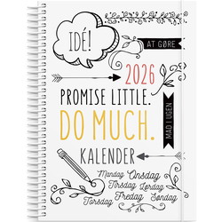 Burde 2026 26227000 Doodle I ugekalender A5 21,5x16cm
