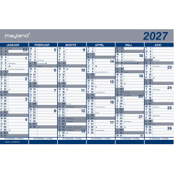 Mayland 2027 27063000 dobbelt halvårskalender 29x44cm blå