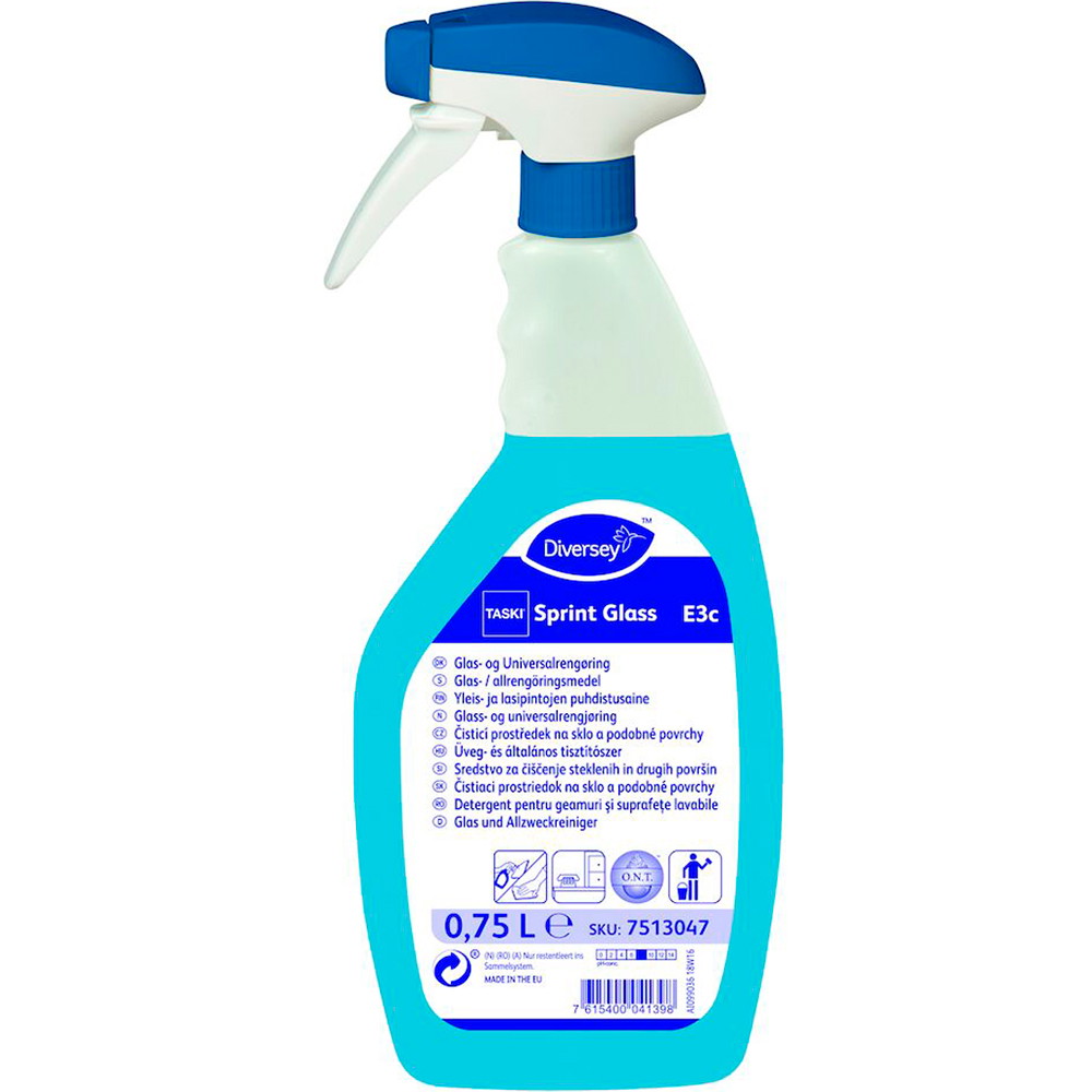 6 x TASKI Sprint E3c glasrens blå 750ml