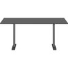 Hævesænkebord 180x80cm sortgrå sort linoleum