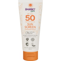 Bambo Nature solcreme SPF50 uden farve og parfume 100ml