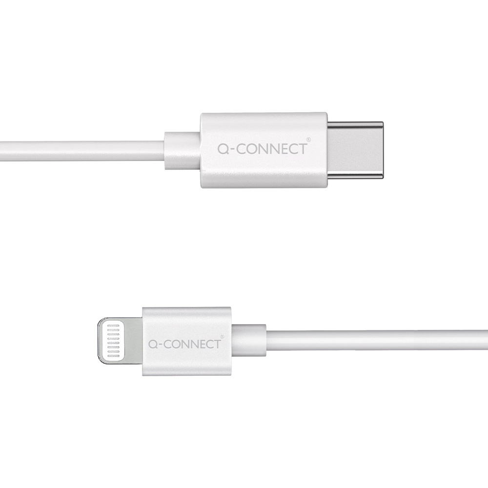 Q-Connect USB-C til Lightning kabel 30W 1,0m hvid