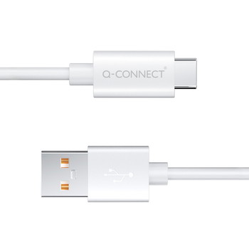 Q-Connect USBA til USBC kabel 3.0 1,2m hvid