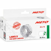 Meto aftagelige prisetiketter 26x16mm hvid 6rl