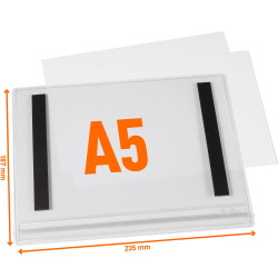 Durable vandtæt infolomme magnetisk A5 transparent